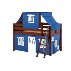 Maxtrix Twin Low Loft Bed With Angled Ladder, Curtain + Top Tent -Kids Furniture YANG22 CC e2273abb defa 46a8 ace1 e660c7ef2f1d