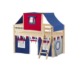 Maxtrix Twin Low Loft Bed With Angled Ladder, Curtain + Top Tent -Kids Furniture YANG44 NS bc10b6ab 8a8a 4bb7 9fbc 955e03e253f4