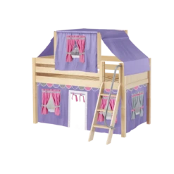 Maxtrix Twin Low Loft Bed With Angled Ladder, Curtain + Top Tent -Kids Furniture YANG56 NP 6bae5ad6 68da 44f1 acdf 214ad5f55ef6
