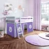 Jackpot Deluxe York Twin Play Loft With Purple/White Curtain -Kids Furniture YORK1 14 e1591641881700