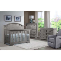 Westwood Design Foundry Arch Top Convertible Crib -Kids Furniture brushed pewter arch top rs 0305467f f356 4a32 8165 a74ee412fcce