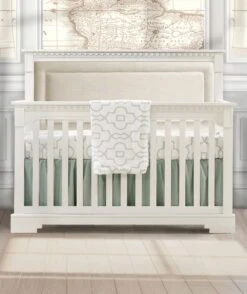 Natart Ithaca "5-in-1'' Convertible Crib With Upholstered Panel 21 Natart Ithaca "5-in-1'' Convertible Crib With Upholstered Panel -Kids Furniture ithaca white talc