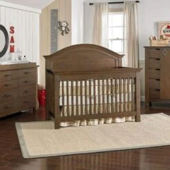 Dolce Babi Lucca Convertible Curve Top Crib -Kids Furniture lucca curved crib brown 4