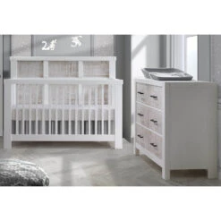 Natart Rustico Moderno ''5-in-1'' Convertible Crib -Kids Furniture natart rustico moderno white ecorce slideshow 2000x1200 1